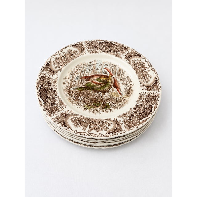 Johnson Brothers Vintage Johnson Brothers Woodland Wild Turkeys Windsor Ware Dinnerware Set, 20 Pieces, England For Sale - Image 4 of 6