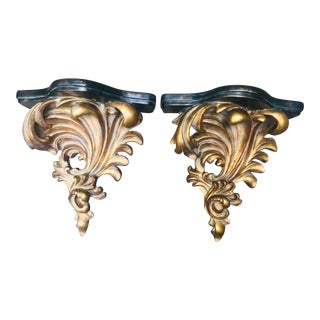 French Rococo Style Wall Shelves - A Pair For Sale