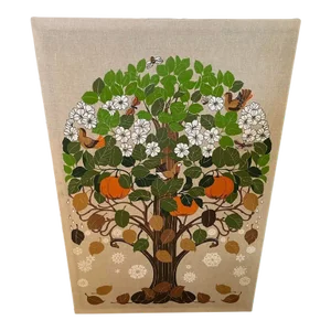 Mid Century Modern Vintage 1960's Large Textile Art Panel Toni Hermansson for Lmedahls Sweden