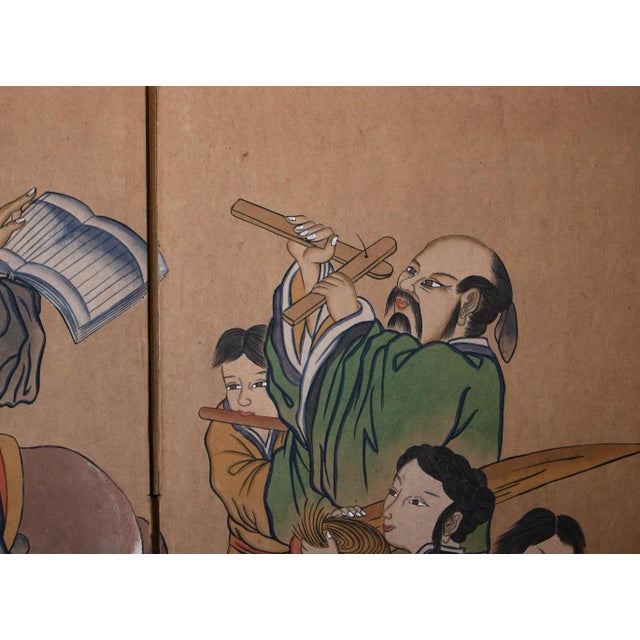 C. 1960-1970s Painted Daoist Screen by Ishida For Sale - Image 14 of 18