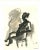Modern Leo Guida, Seated Woman and Surreal Scene, Original Ink & Watercolor, 1970s For Sale - Image 3 of 3