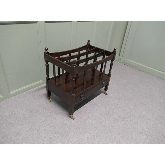 English Walnut Canterbury Magazine Stand For Sale - Image 4 of 7