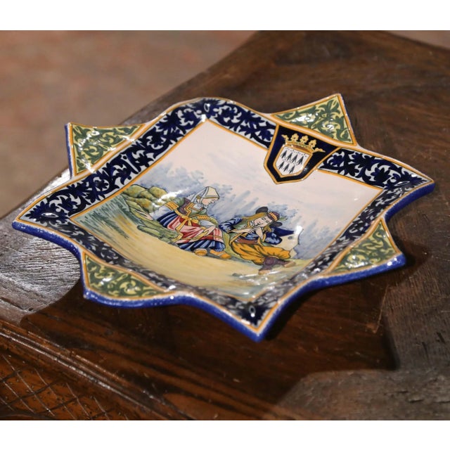 Early 20th Century French Henriot Quimper Painted Faience Wall Platter For Sale - Image 9 of 12
