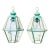 1980s Stunning Pair of Vintage Solid Brass & Glass Geometric Hanging Lanterns - a Pair For Sale