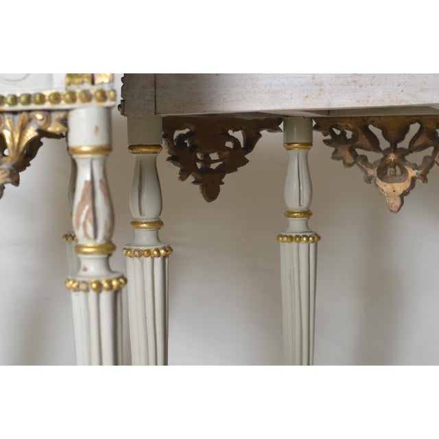 Carved and Painted Half-Moon Console Tables, Italy, 1940s, Set of 2 For Sale - Image 14 of 18