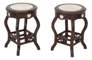 Victorian Chinoiserie Style Mahogany Pedestals, 2