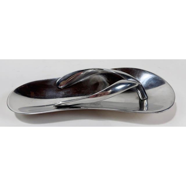 Figurative Vintage Silver Toned Sandal Catchall Dish Trinket Tray For Sale - Image 3 of 7