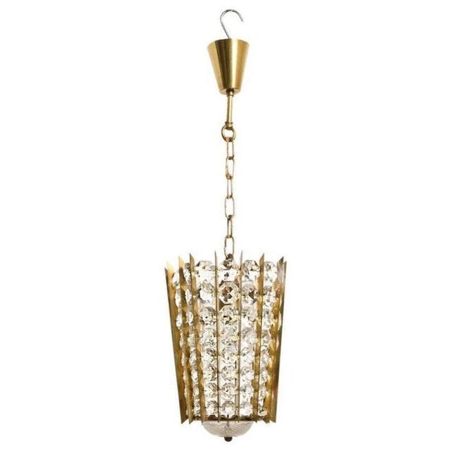 Metal Mid-Century Crystal Pendant Lantern from Bakalowits & Söhne, 1950s For Sale - Image 7 of 7
