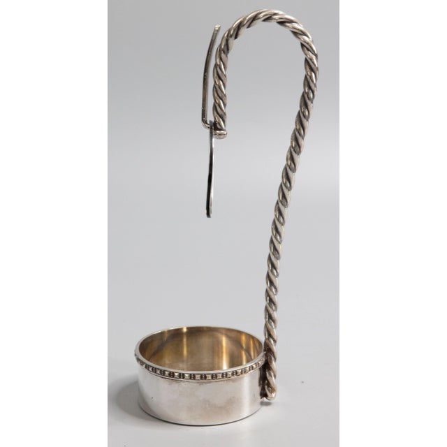 Mid-Century Modern Vintage Italian Silver Plate Wine Bottle Caddy Holder Server For Sale - Image 3 of 7