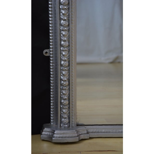 Silver Antique Victorian Silver Overmantel Mirror, 1860 For Sale - Image 8 of 14