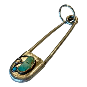 Navajo Old Pawn Safety Pin Key-Tag in Sterling Silver