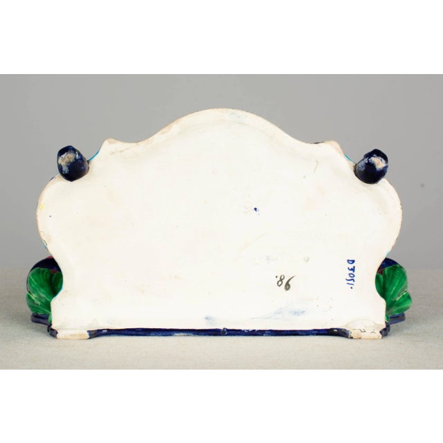 19th Century French Longwy Ceramic Inkwell For Sale - Image 11 of 13