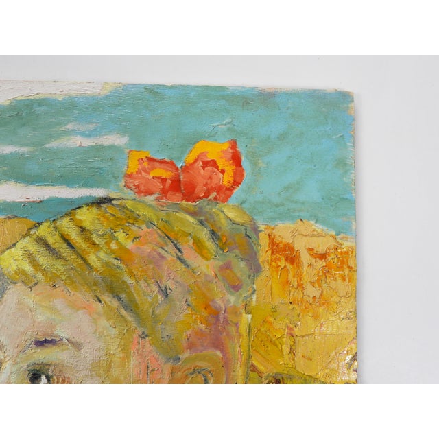 2010s Contemporary Surreal Portrait Blonde Woman Canyon Painting For Sale - Image 5 of 7