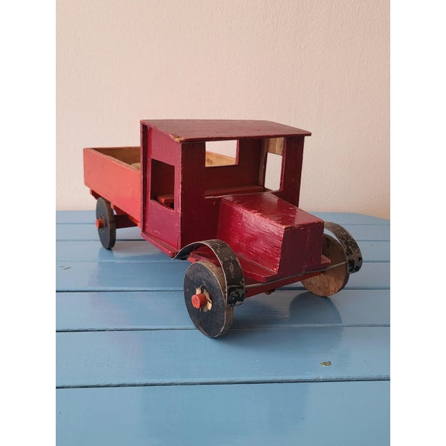 Antique Handmade Wooden Toy Truck, 1940s For Sale - Image 4 of 12