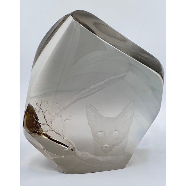 Discover the timeless elegance of this stunning Mid-Century Modern (MCM) Strömbergshyttan studio art glass sculpture. This...