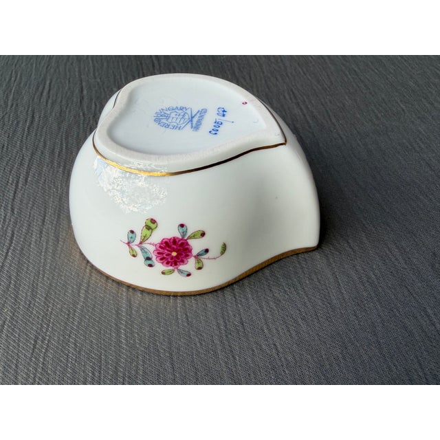 Vintage Herend Porcelain Heart Trinket Box For Sale - Image 9 of 17