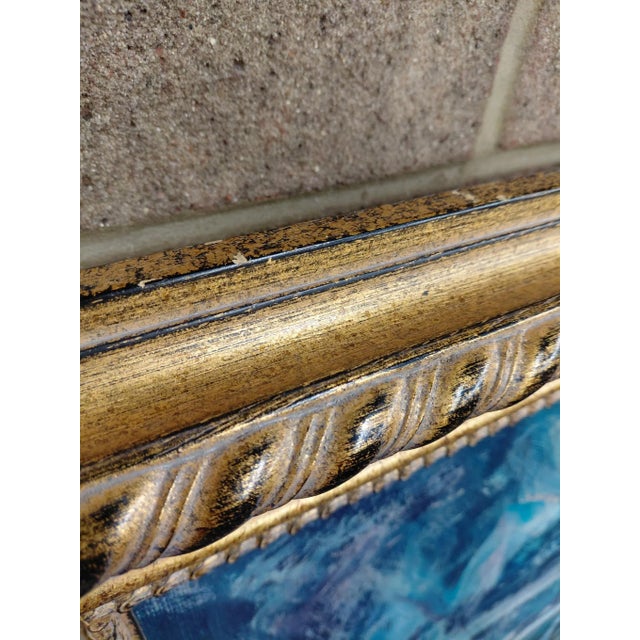 Blue Framed Jose Luis Castrillo Print "Fuente De Los Poetas" For Sale - Image 8 of 11