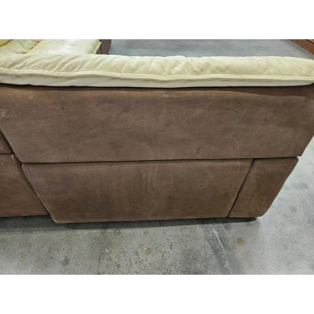Italian Modular Corner Sofa in Leather and Suede, 1970s, Set of 4 For Sale - Image 15 of 18