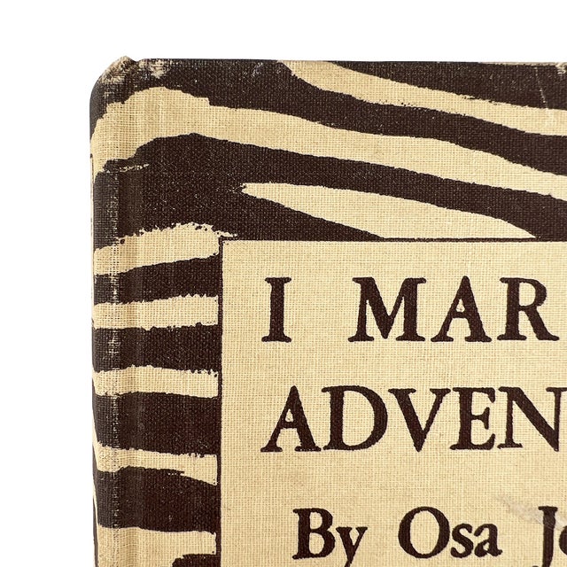 I Married Adventure by Osa Johnson, 1942 Zebra Cloth Safari Memoir For Sale - Image 4 of 10