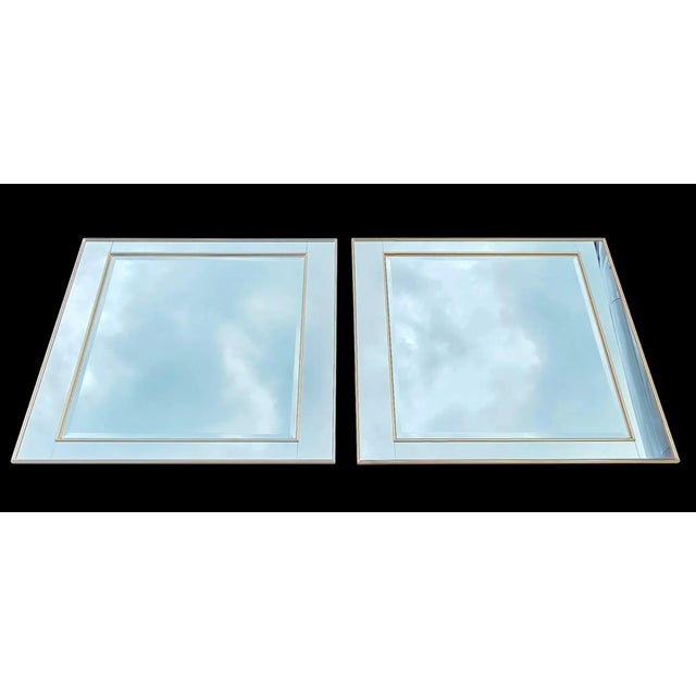 Mid-Century Modern Pair of Vintage Labarge Mirrors With Rose Gold Colored Detailing For Sale - Image 3 of 8