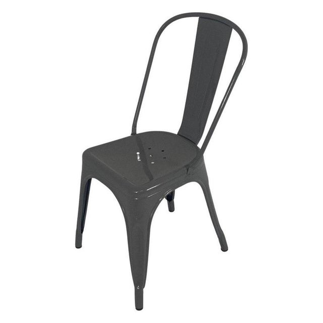 Metal Vintage Industrial High-Back Chair by Xavier Pauchard for Tolix For Sale - Image 7 of 7