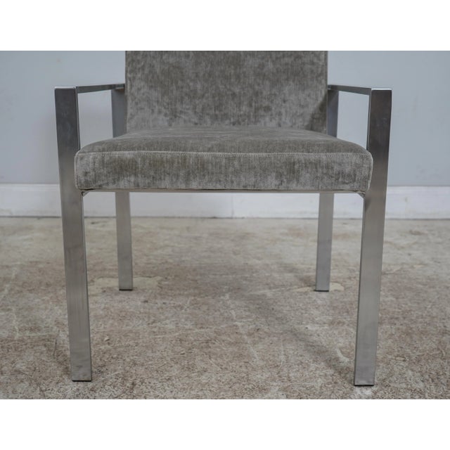 Pair Mid Century Modern Steel Armchairs For Sale In Philadelphia - Image 6 of 12