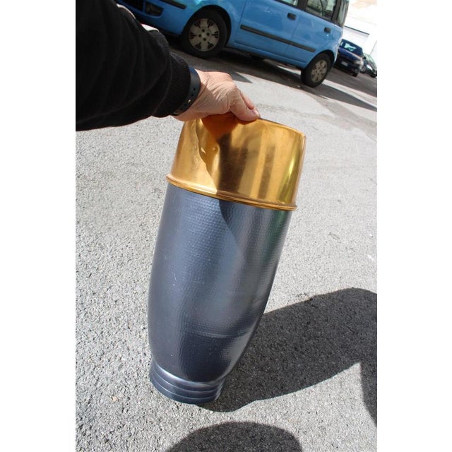 1950s Vintage Italian Aluminum Umbrella Stand, 1950s For Sale - Image 5 of 9