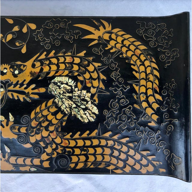 Stone Late 19th Century Lacquered Asian Stone and Mother of Pearl Inlay Altar Cabinet For Sale - Image 7 of 13