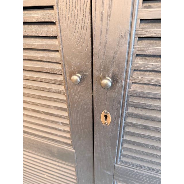 Black Restoration Hardware Shutter Single Armoire, Black For Sale - Image 8 of 12