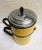 Antique French Art Deco Bright Yellow Graniteware Coffee Pot Bakelite Handle For Sale - Image 4 of 8