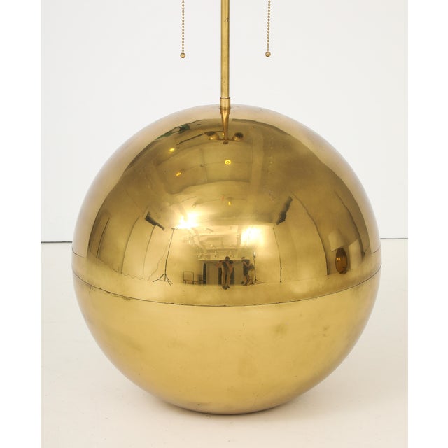 Karl Springer Orb Brass Large and Small Table Lamps For Sale - Image 10 of 18