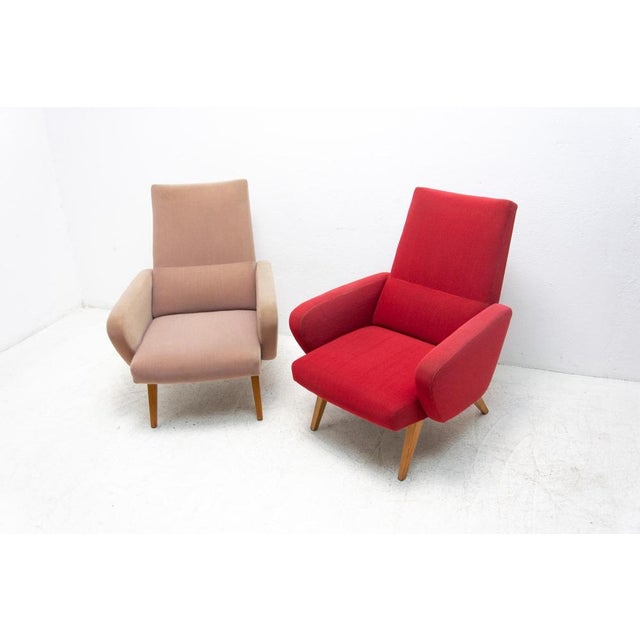 Set of His and Her Armchairs attributed to Jaroslav Šmídek, Czechoslovakia, 1960s For Sale - Image 4 of 18