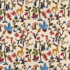 Sanderson Forest of Dean Fabric in Mulberry/Multi