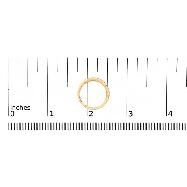 Metal 14K Yellow Gold 1/2 Cttw Round Diamond Milgrain Wedding Band, Size 6.5 For Sale - Image 7 of 7