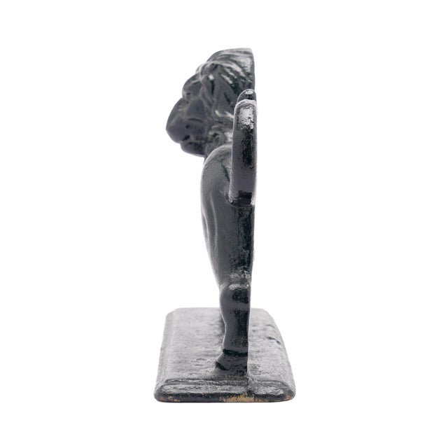 Victorian English Victorian Cast Iron Lion Doorstop, 1850-1900 For Sale - Image 3 of 7
