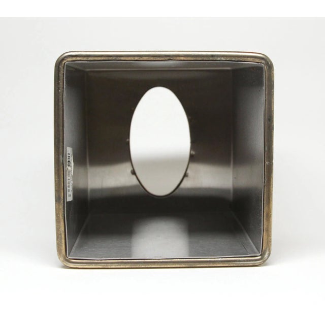 Metal Vintage Steel Square Tissue Box Cover For Sale - Image 7 of 8