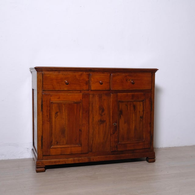 19th Century Rustic Italian Walnut Sideboard with Doors and Drawers For Sale - Image 6 of 18