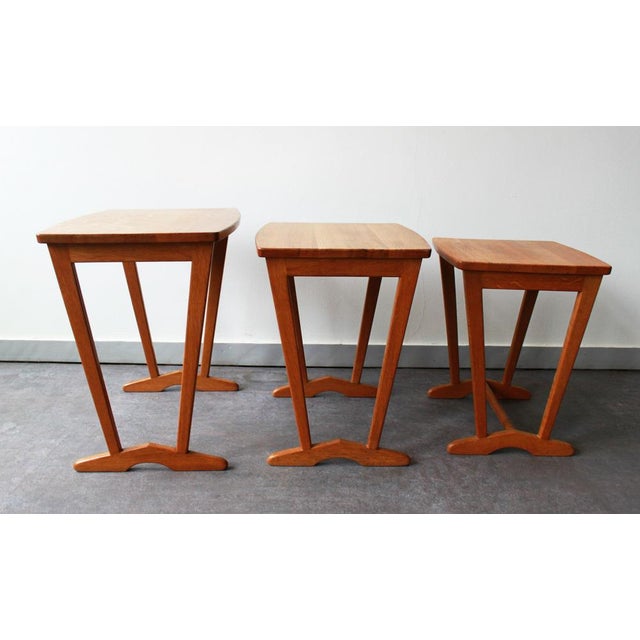 Brown Vintage Danish Nesting Tables, 1960s, Set of 3 For Sale - Image 8 of 9
