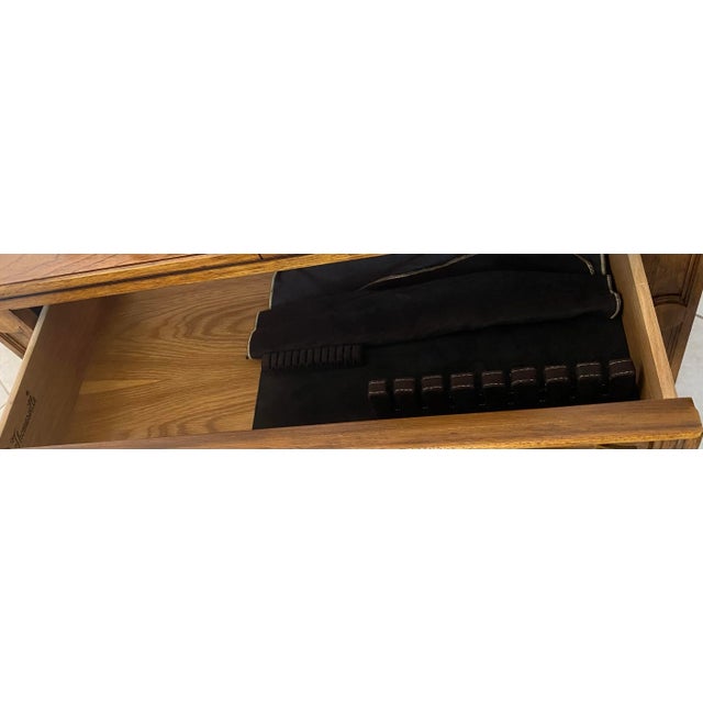 Thomasville Walnut & Walnut Burl Mobile Flip-Top Server Buffet For Sale - Image 10 of 13