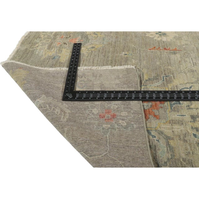 Early 21st Century Modern Oushak Distressed Oushak Rug - 08'07 X 11'07 For Sale - Image 5 of 9