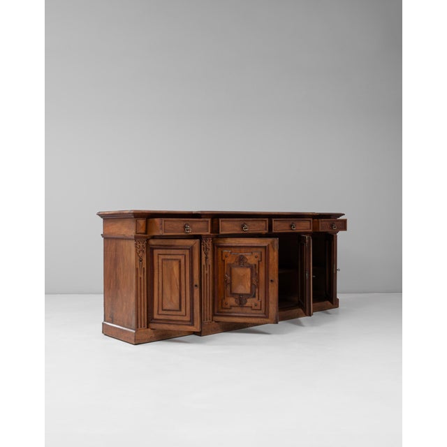 19th Century 19th Century English Renaissance Revival Wooden Buffet in Original Patina For Sale - Image 5 of 18