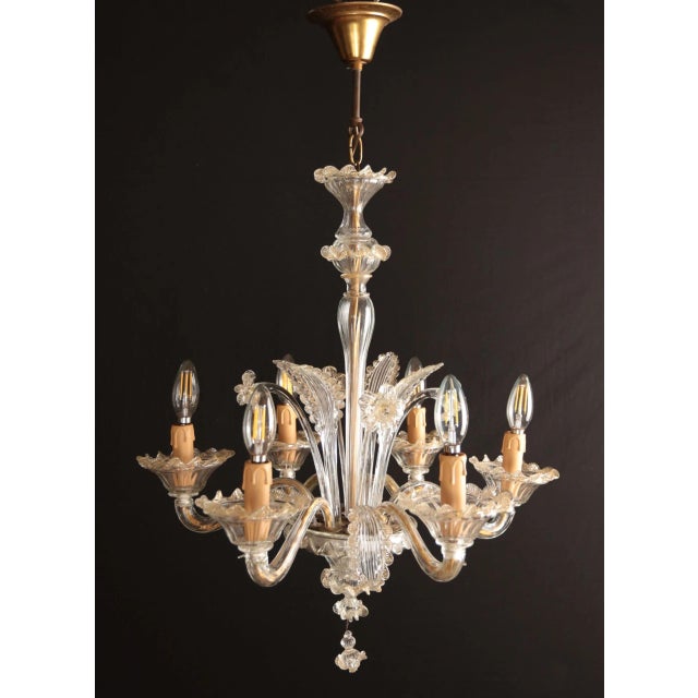White Small Venetian Murano Glass Chandelier For Sale - Image 8 of 8