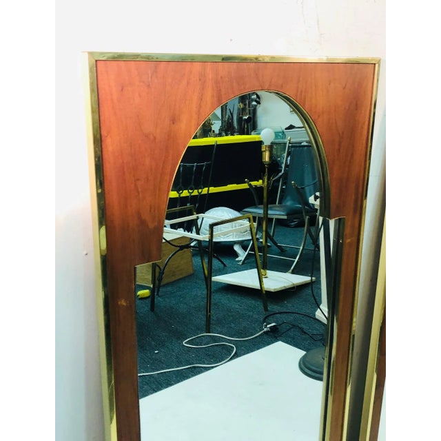 Modern Mirrors With Brass Interior Design - a Pair For Sale - Image 4 of 8