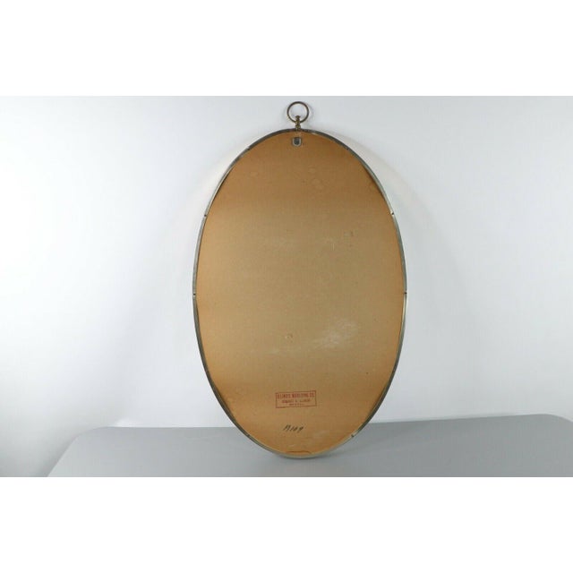 Vintage 1970s Mid Century Modern Hanging Oval Wall Bathroom Mirror in ...