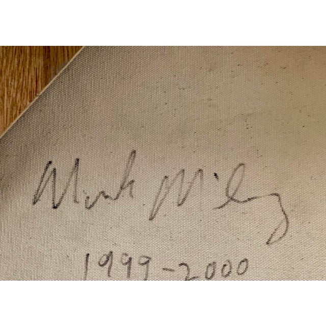 Late 20th Century Mark Milroy Signed Early Abstract Impasto Oil Painting - Authenticated 1999 For Sale - Image 5 of 6