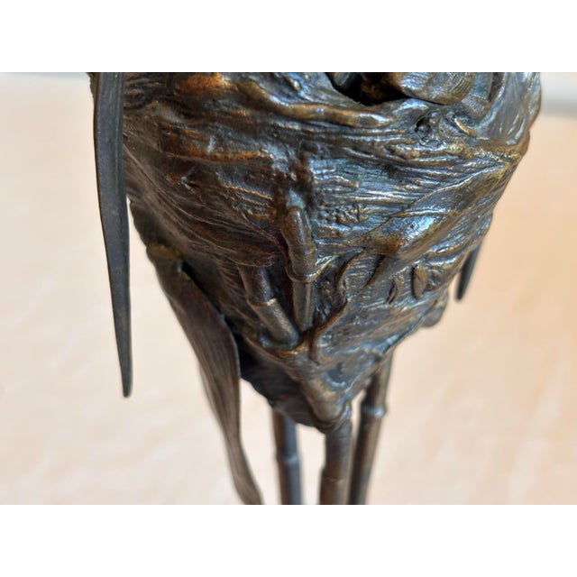 Art Nouveau Bronze Bird in Nest Candelabra by Auguste Nicolas Cain, 1880’s For Sale - Image 9 of 12
