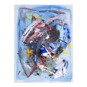 Splashes of Color - Abstract Expressionist Composition in Acrylic on Paper by Ricardo De Silva
