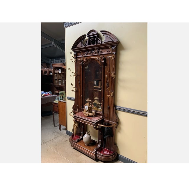 Antique Neo-Renaissance Wardrobe in Walnut, 1880 For Sale - Image 9 of 14