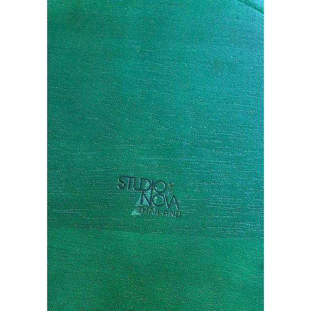 Mid 20th Century Modern Studio Nova Wood Charger Green Finish - Set of 10 For Sale - Image 11 of 11