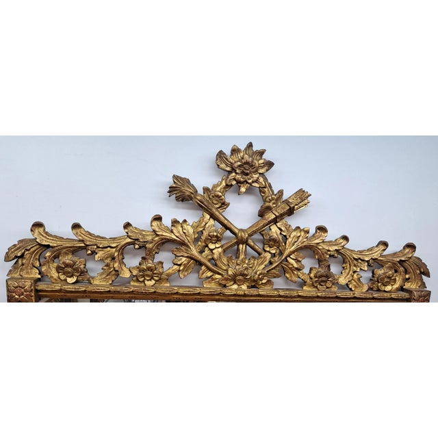 Spectacular baroque style floral carved giltwood Victorian mirror Mirror: 37" W x 23" H Frame: 43" W x 44.5" H